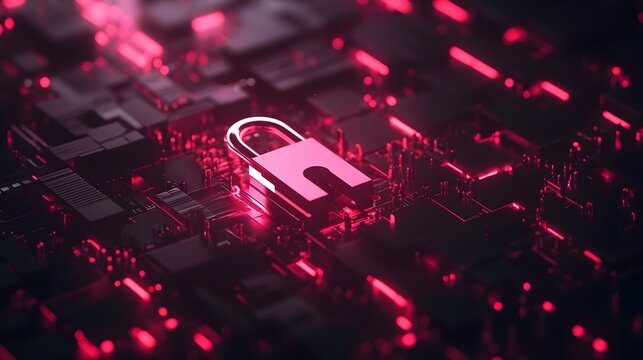 A striking illustration of a digital padlock, depicting a security breach