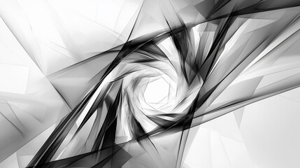 Obraz premium Abstract black and white swirls creating tunnel effect background