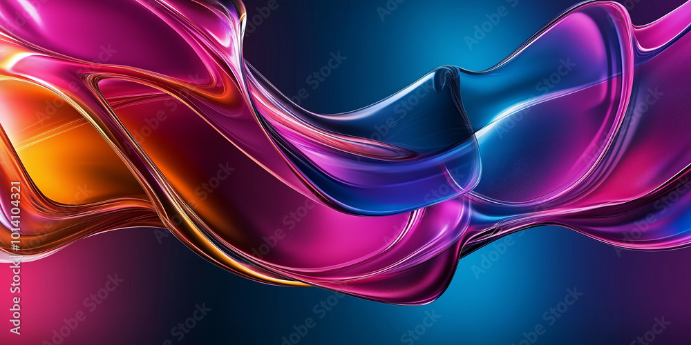 Poster Abstract colorful fluid wave background flowing in a dynamic design