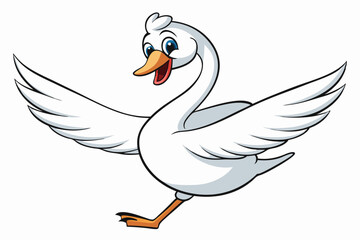 Mute Swan Emotions: Vector Illustrations for Every Mood - Happy, Sad, Angry, and More, Expressive mute swan illustrations showcasing various emotions and activities
