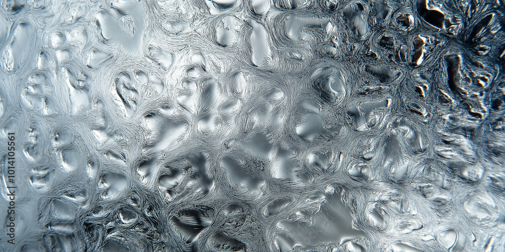 Poster water is creating a beautiful abstract texture on a window