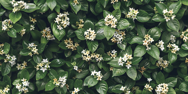 Flores de jasmim arom&aacute;ticas em uma trepadeira