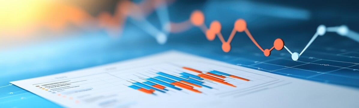 Close up of a paper with graphs on it