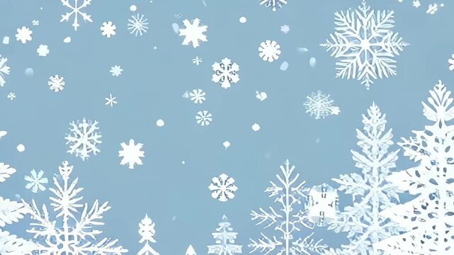 Winter snow background with beautiful snowflakes, new year background, christmas background