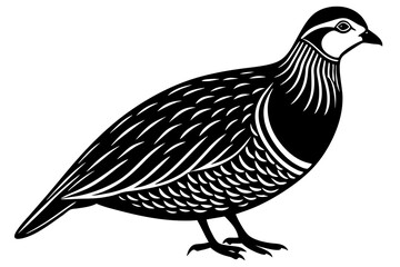 Cute Partridge silhouette minimalistic vector art illustration