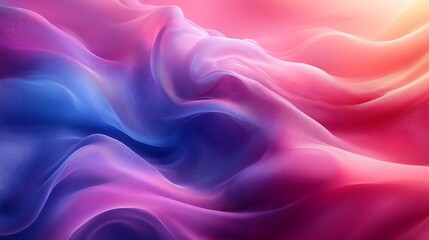 Obraz premium Abstract swirling blue, pink, and red gradient background with soft light effect.