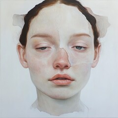 Fototapeta premium Woman with Peeling Skin: A Study in Identity and Vulnerability