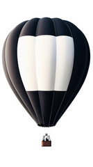Obraz premium A black and white hot air balloon isolated on a transparent background. Generative ai