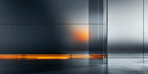 Fototapeta premium mockup glass structure composition with captivating light play Modern sleek design with space for text template presentation reflective surfaces creative dynamic visual effect. Generative Ai content