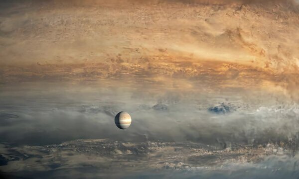 Close-up view of Saturn&rsquo;s moons, including Titan and Rhea. Video