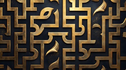 Bold Colorful Geometric Maze Pattern Creating a Stunning 3D Design picture