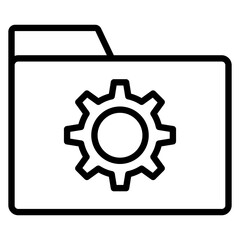 Folder Management Outline Icon