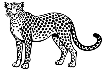 Cute Cheetah  silhouette minimalistic vector art illustration