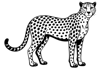 Cute Cheetah  silhouette minimalistic vector art illustration