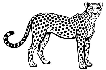 Cute Cheetah  silhouette minimalistic vector art illustration