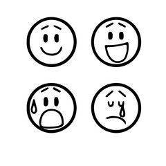 emoji face illustrator icon for social media needs that express your design