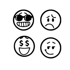 emoji face illustrator icon for social media needs that express your design