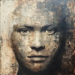 Abstract Portrait: Geometric Lines and Patterns