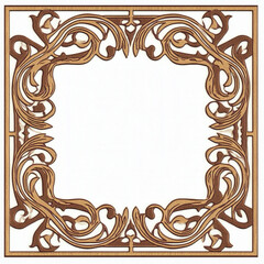 frame with ornament, Square frame, white background.