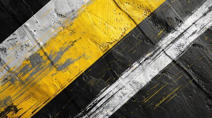 Fototapeta premium Grungy aged brown paper texture with grunge yellow and white stripes pattern for vintage wall art backdrop