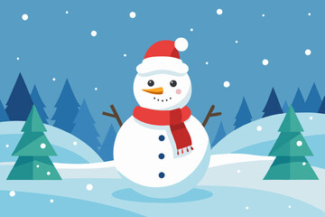 Obraz premium Merry Christmas vector art illustration 