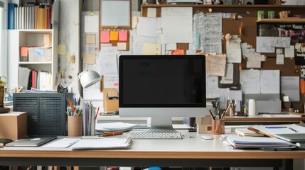 Modern Workspace with Computer and Desk