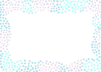 水彩で描いた水玉模様のフレーム