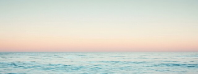 Obraz premium Pastel Serenity, a tranquil seascape with soft hues blending into the sky, embodying minimalist elegance and calmness.