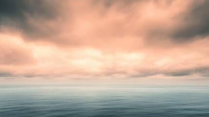 Obraz premium Pastel Serenity, tranquil seascape under a gentle sky, minimalist beauty, soothing colors blend harmoniously, inviting calm and reflection