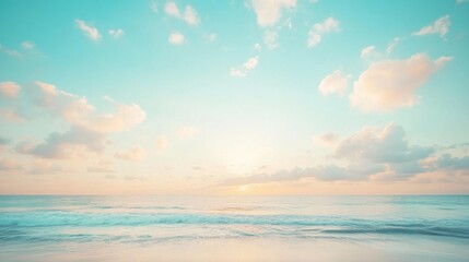 Obraz premium Pastel Serenity, A tranquil seascape under a soft pastel sky, embodying minimalist elegance and peaceful simplicity.