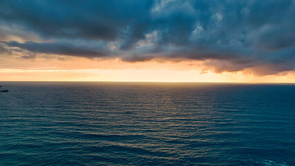 Serene Sunset Over the Ocean at Little Fistral Beach, Newquay, UK