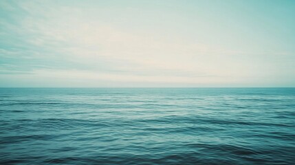 Obraz premium Pastel Serenity, a tranquil seascape under a soft pastel sky, evoking calmness and simplicity in a minimalist composition.