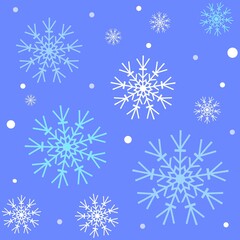 snowflakes seamless pattern blue and white
