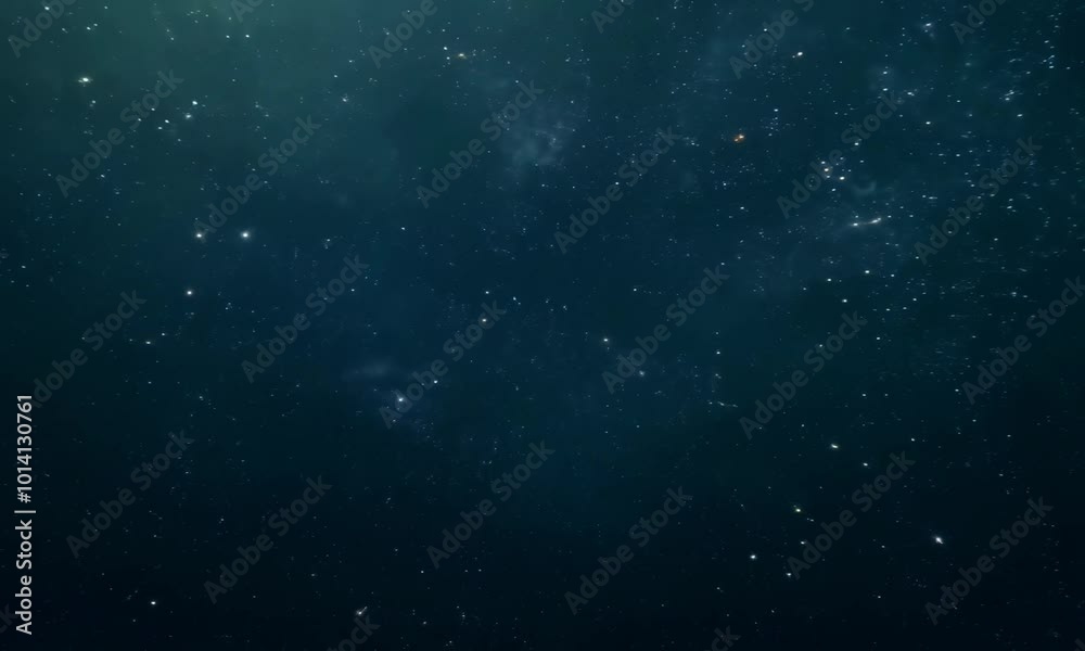Wall mural quiet and expansive emptiness of interstellar space with distant galaxies in view. video