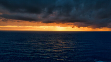 Serene Sunset Over the Ocean at Little Fistral Beach, Newquay, UK