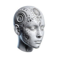 3d rendered illustration of a skull AI robot intelligent brain