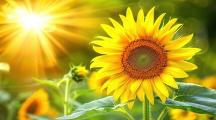 Obraz premium Bright Sunflower Under Radiant Sunshine