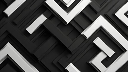 Artistic Black and White Abstract Design With Intricate Geometric Shapes picture