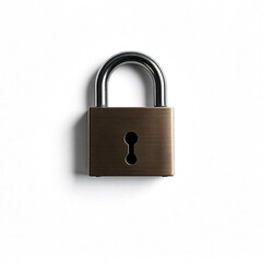 Naklejka premium A metal padlock with a keyhole, on a white background