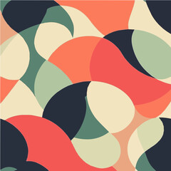 Abstract organic vector pattern with smooth, curving shapes in warm tones. Perfect for modern designs, home decor, and textile prints.
