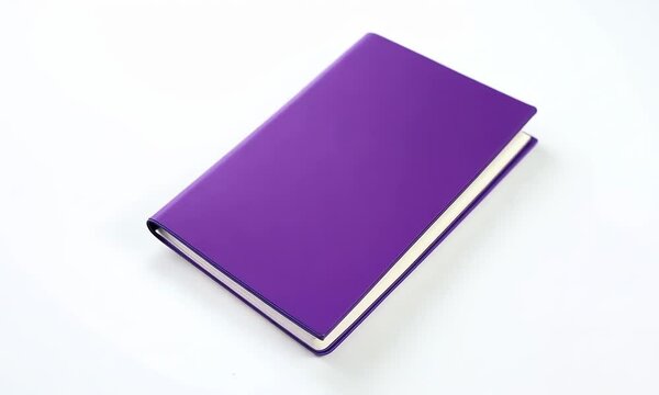 Isolated purple notebook on white background Video