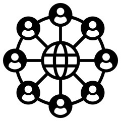 social network icon, simple vector design