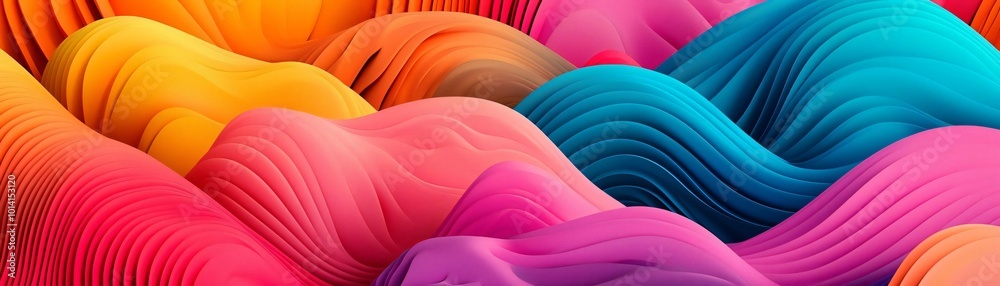 Poster vibrant waves of color create a dynamic and abstract background, perfect for design projects and cre