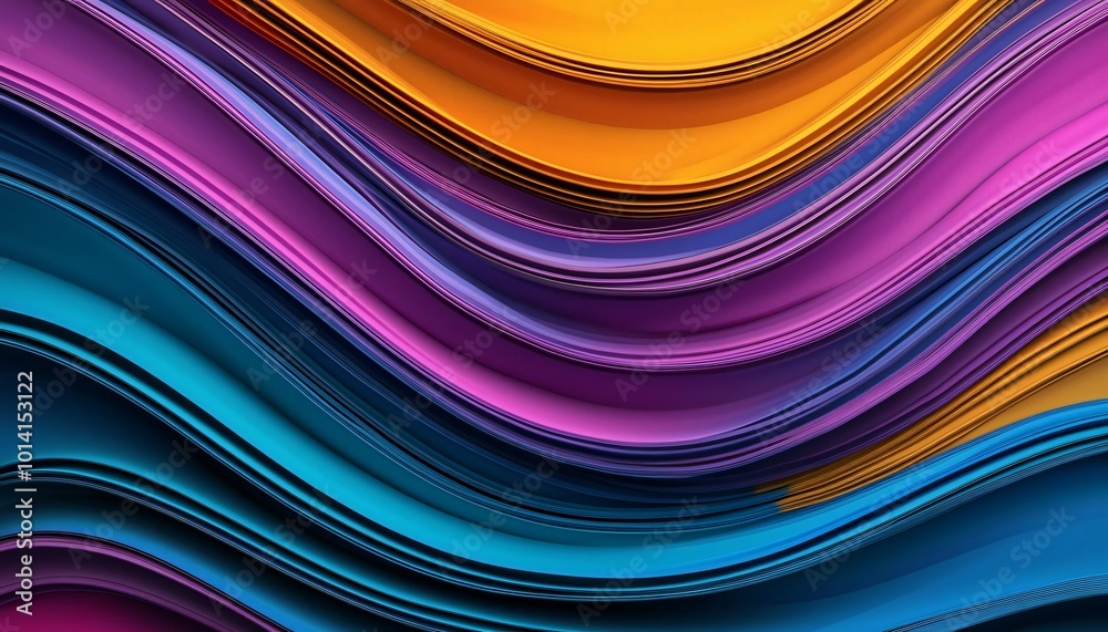 Wall mural vibrant waves of color blend gracefully, creating a dynamic and striking visual perfect for backgrou