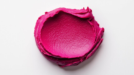 a single, elegant swatch of beetroot hummus on a white background, with soft color gradients and a subtle sheen to highlight the texture and glossiness of the hummus