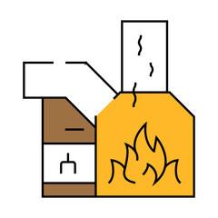 burning waste line icon vector. burning waste sign. isolated symbol illustration