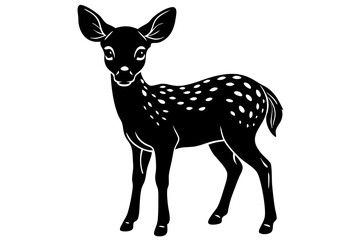 Cute Deer silhouette minimalistic vector art illustration