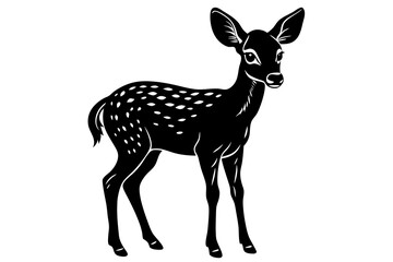 Cute Deer silhouette minimalistic vector art illustration