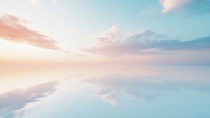 Fototapeta premium Endless Salt Flats with Sky Reflections, serene landscape, minimalist beauty, expansive and tranquil atmosphere, nature's mirror effect