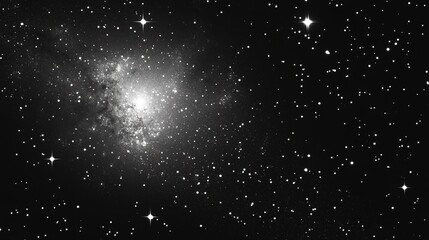 Fototapeta premium A stunning galaxy space background featuring a rich black backdrop adorned with countless stars, capturing the awe-inspiring beauty of the universe. This illustration highlights the depth and mystery 